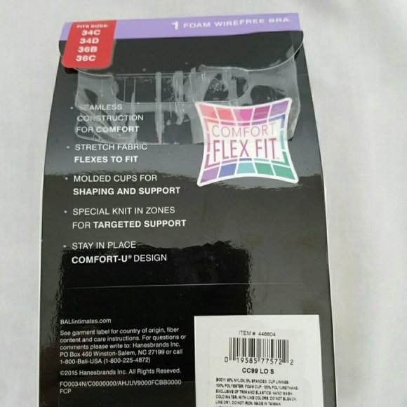 BALI Comfort Revolution Wire Free Bra 36B - Picture 3 of 3